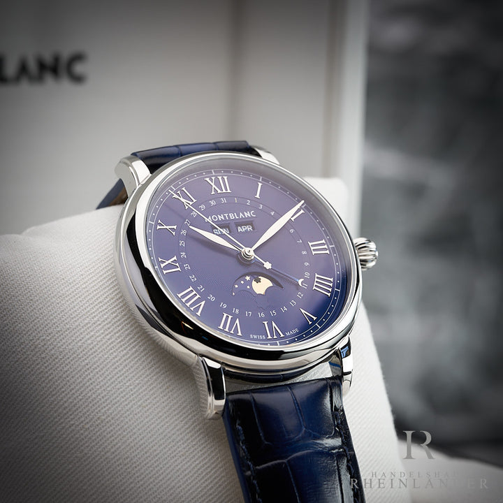 Montblanc Star Legacy Steel Moon Phase 42mm Automatic Blue Watch 130967