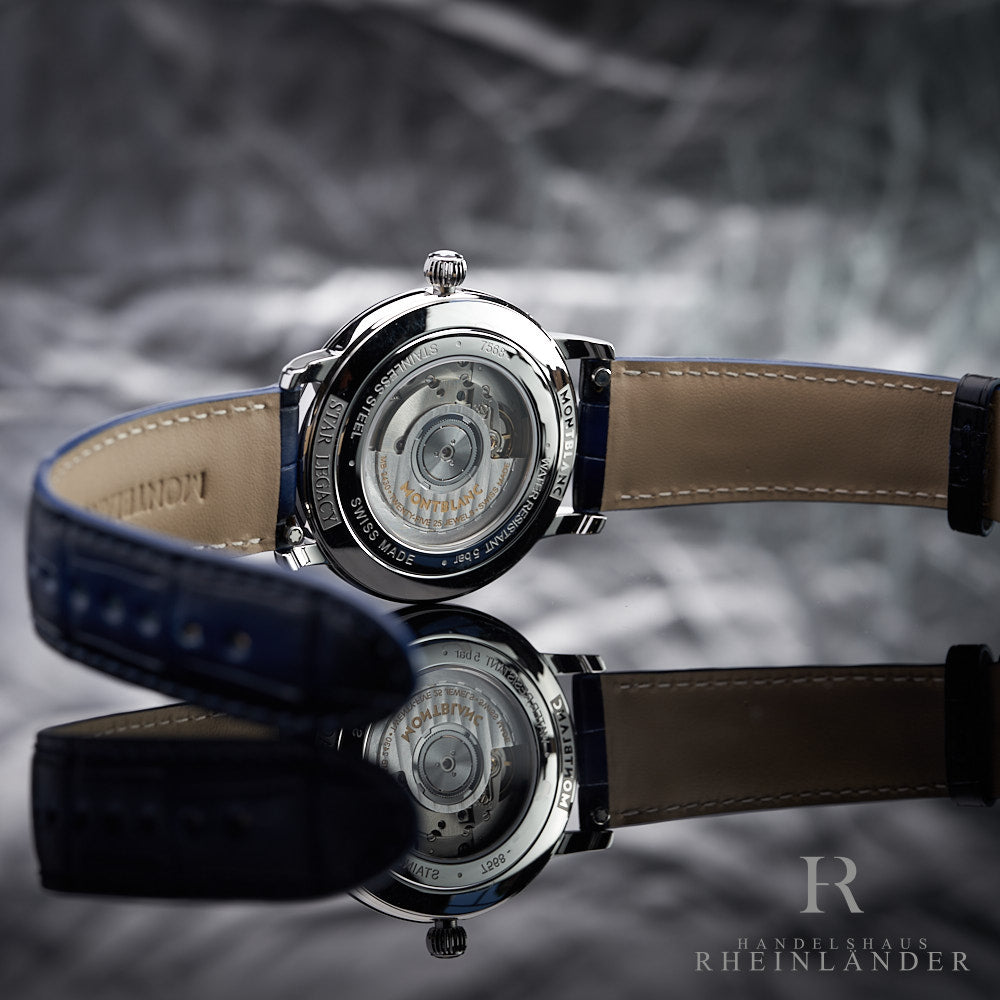 Montblanc Star Legacy Steel Moon Phase 42mm Automatic Blue Watch 130967