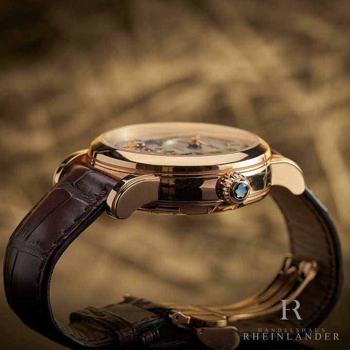Montblanc Star Rieussec Solid Red Gold Chronograph Beige Dial 43mm 104271