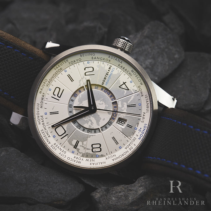 Montblanc Timewalker Steel & Titanium 42mm Automatic Silver Dial ID 108955 OVP