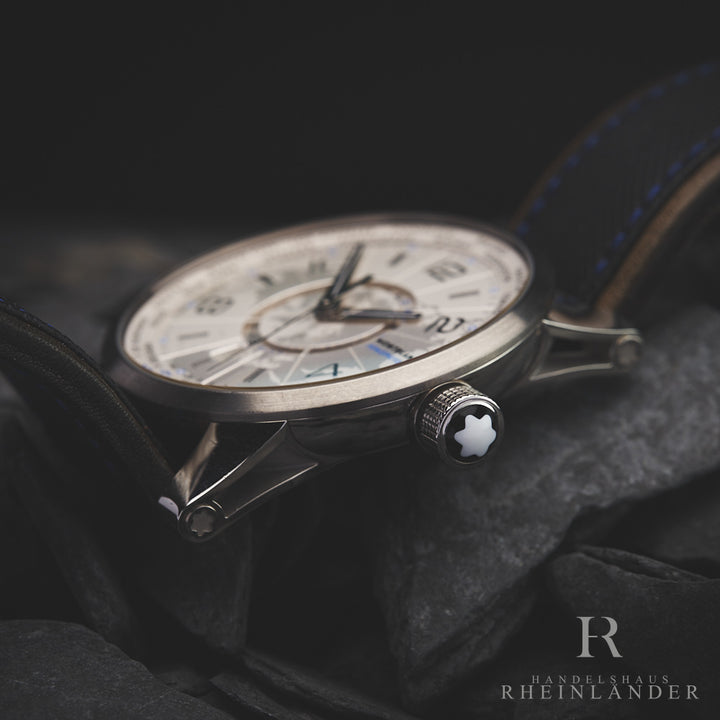 Montblanc Timewalker Steel & Titanium 42mm Automatic Silver Dial ID 108955 OVP