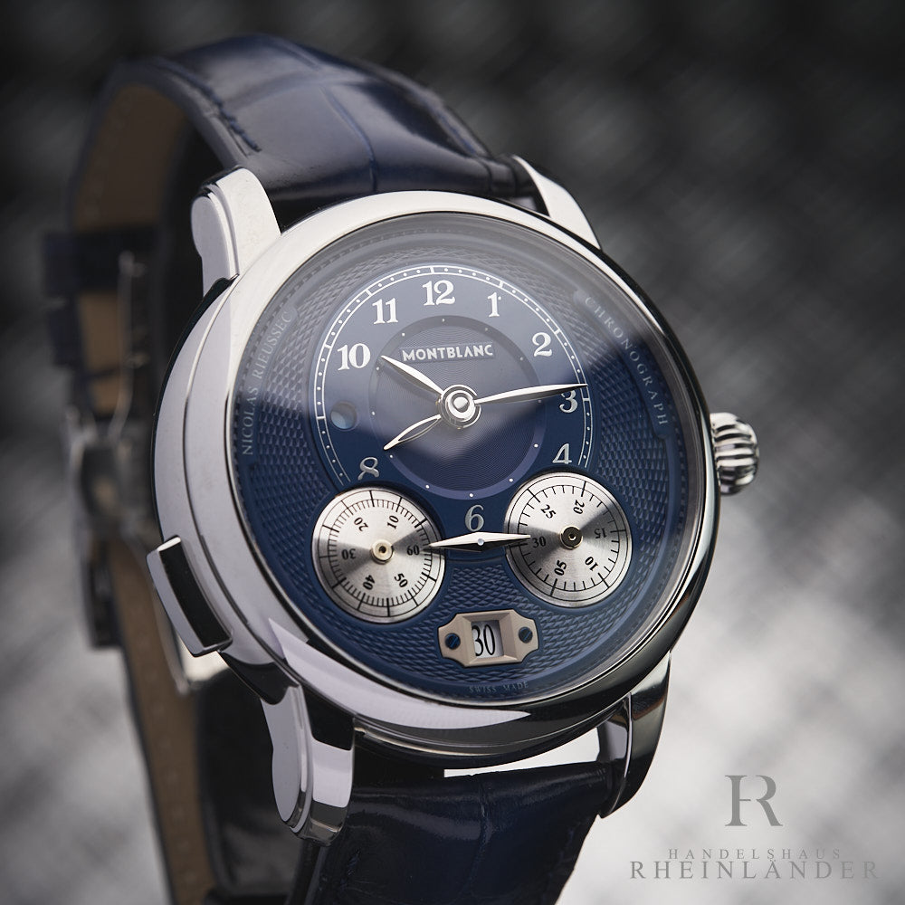 Montblanc Star Legacy Nicolas Rieussec Chronograph Blue Dial ID 126098