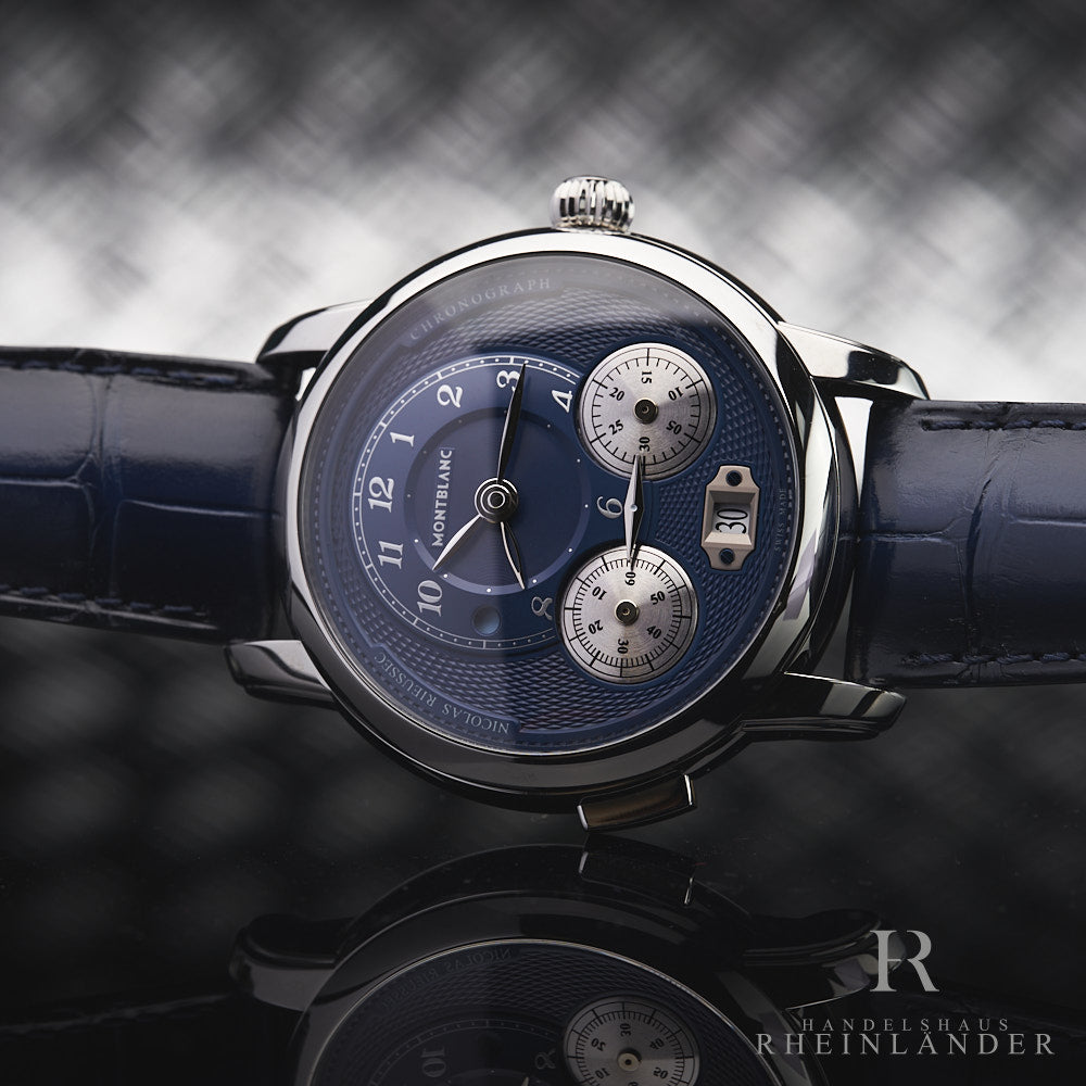 Montblanc Star Legacy Nicolas Rieussec Chronograph Blue Dial ID 126098