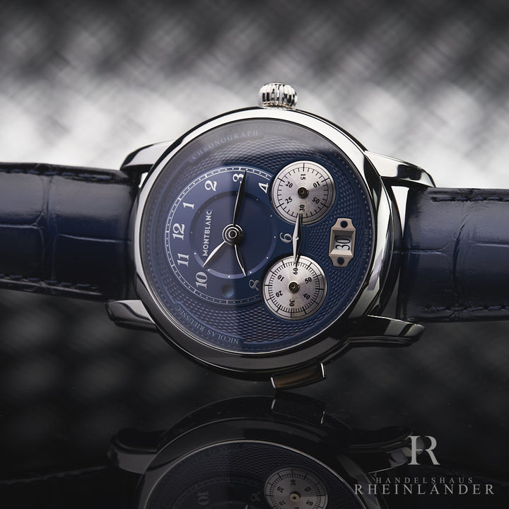 Montblanc Star Legacy Nicolas Rieussec Chronograph Blue Dial ID 126098
