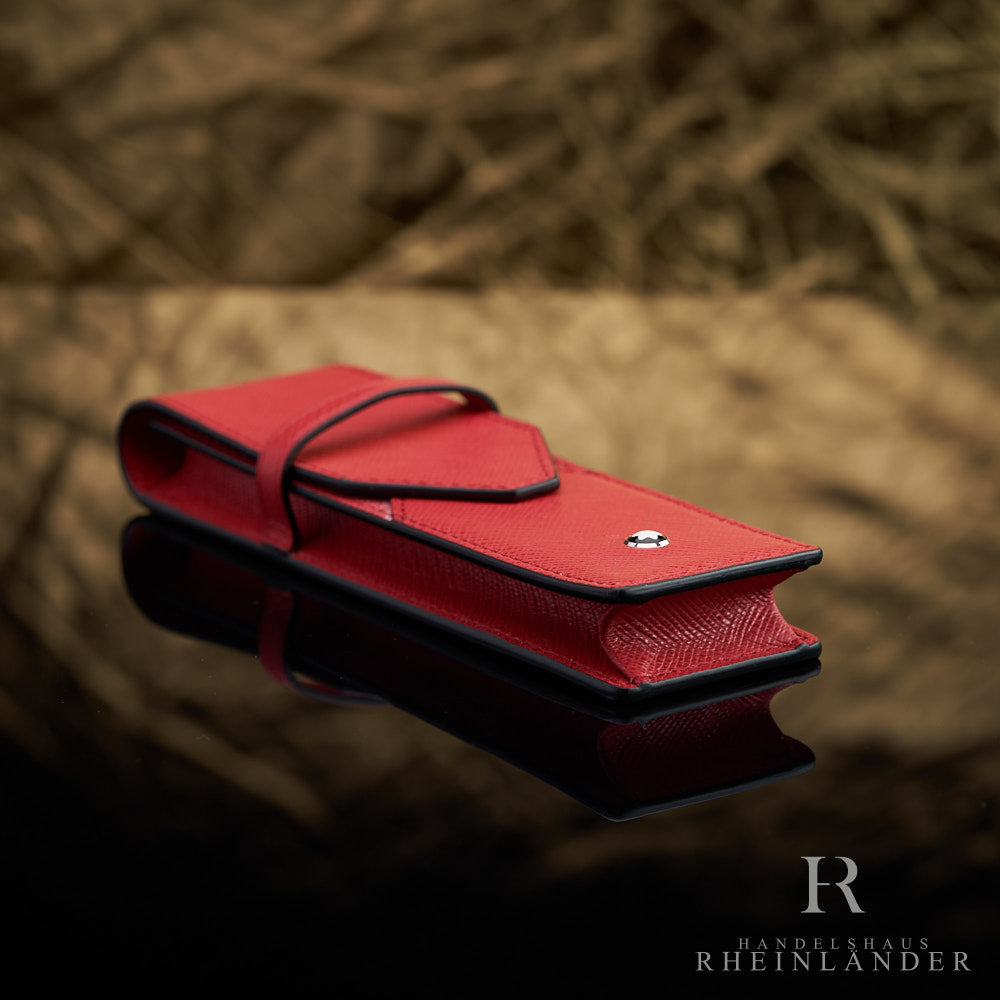 MONT BLANC バーガンディ レザー 筆箱 Montblanc 2-piece leather case Red – Handelshaus Rheinländer